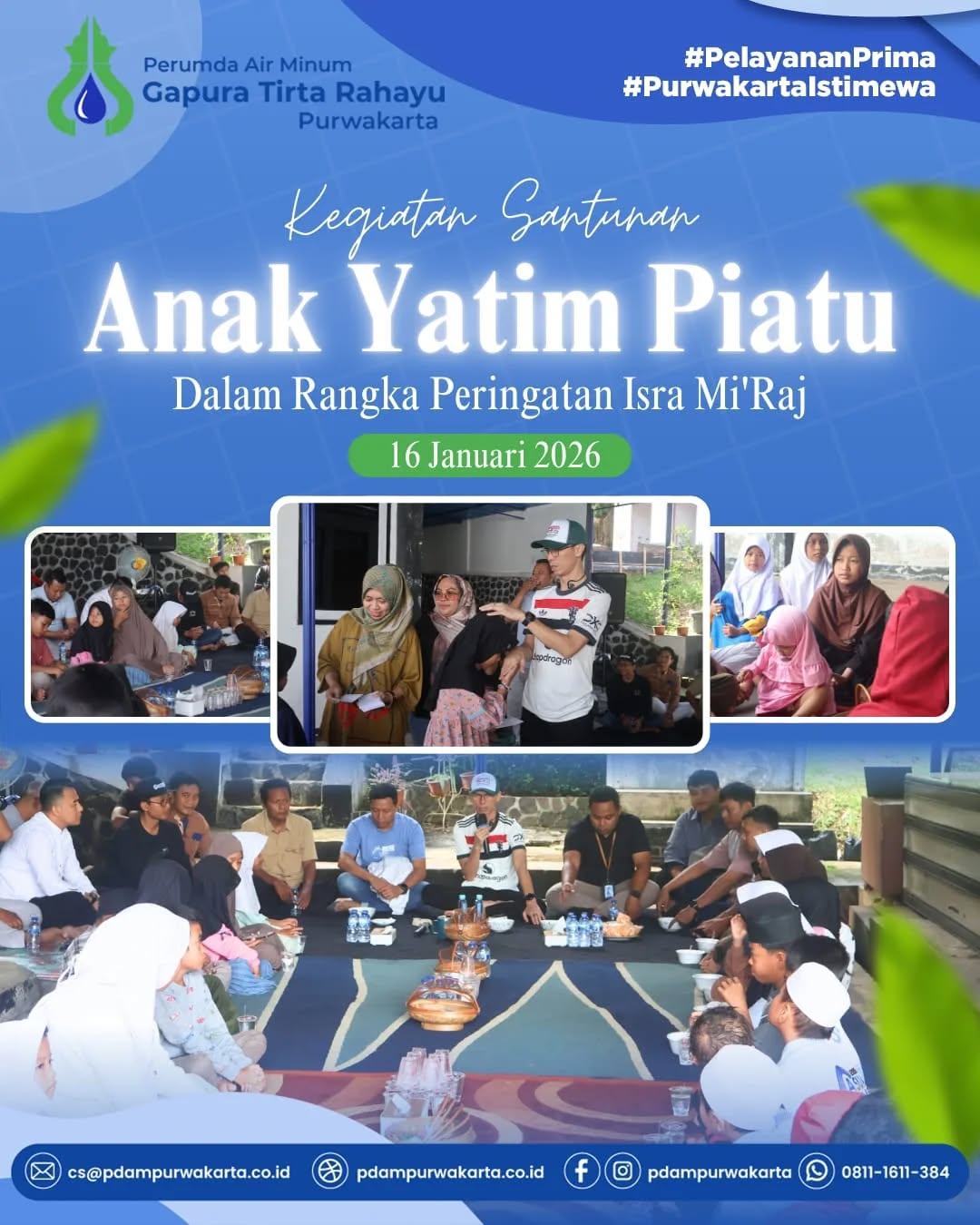 PDAM Purwakarta Gelar Santunan Anak Yatim Piatu dalam Momentum Isra Mi’raj