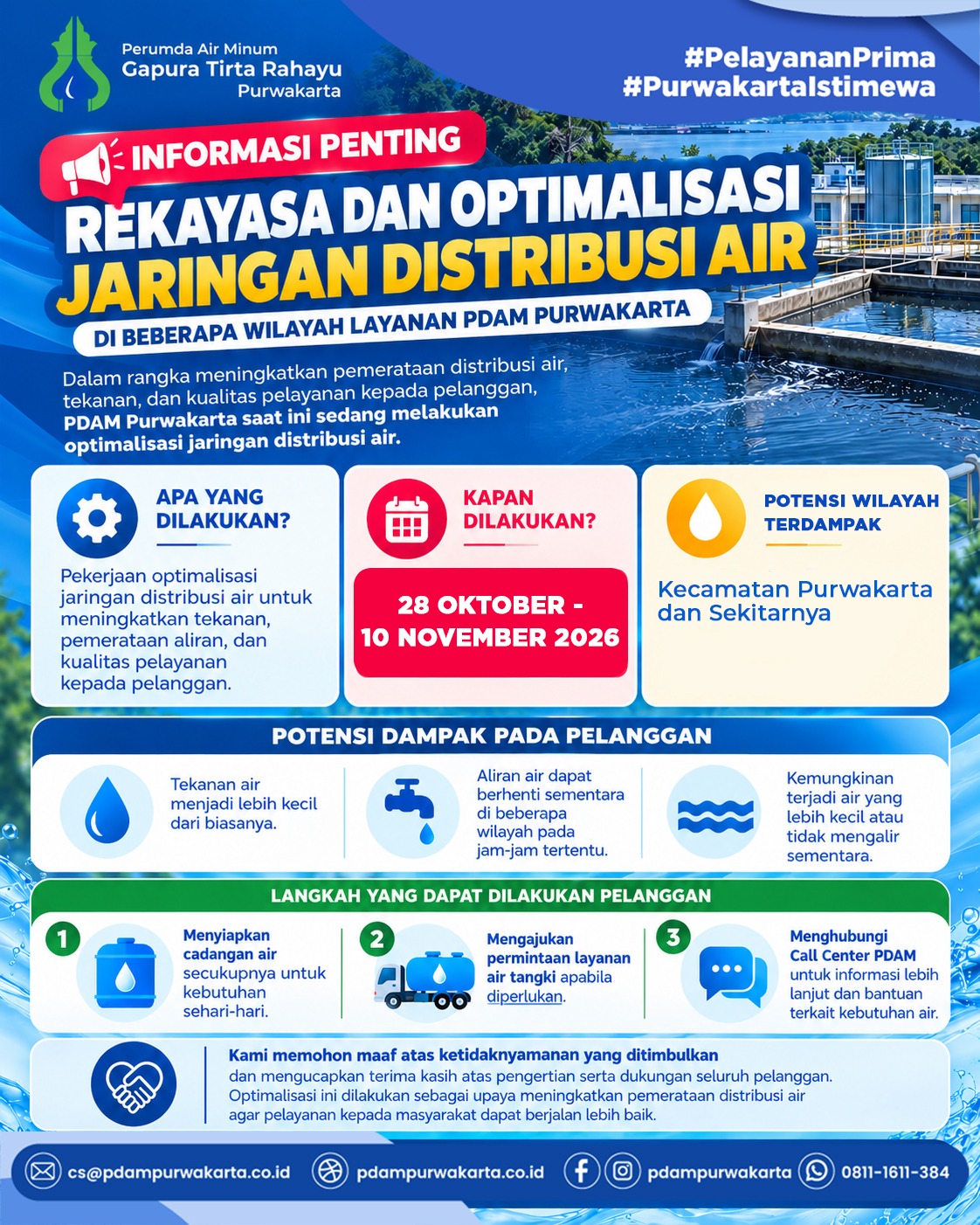 INFORMASI PENTING UNTUK PELANGGAN PDAM PURWAKARTA!
